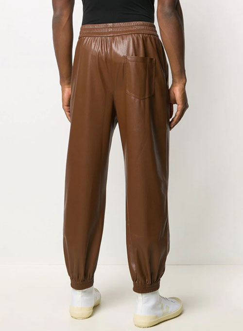 leather jogger trousers