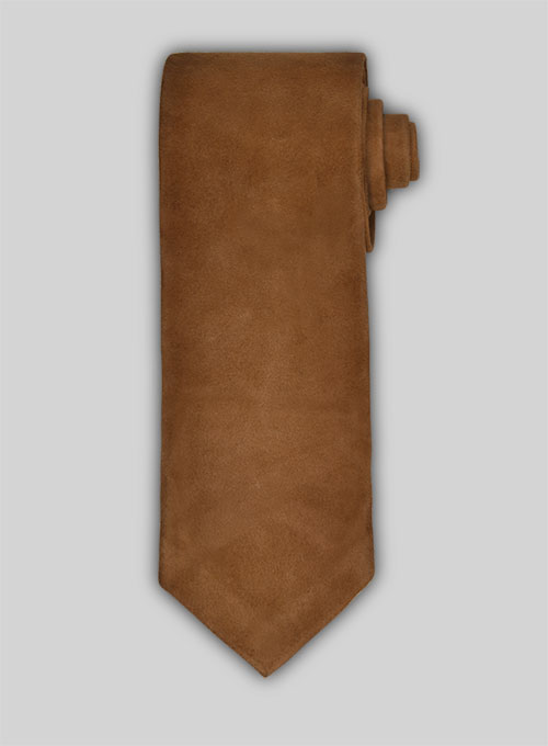 Caramel Brown Suede Tie