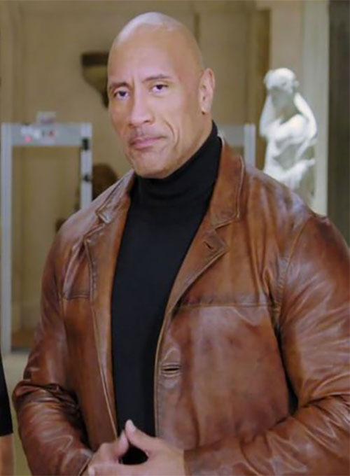 Dwayne Johnson Red Notice Leather Trench Coat