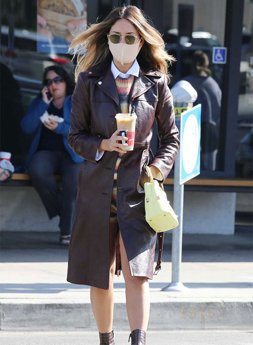 Eiza Gonzalez Leather Trench Coat