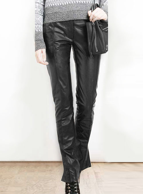 leather front trousers