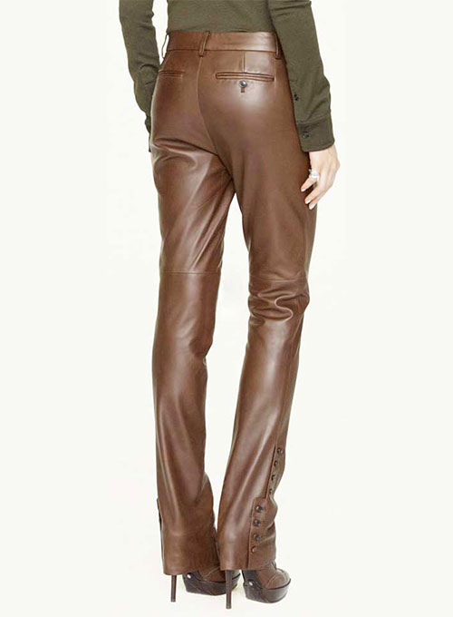 brown leather jeans