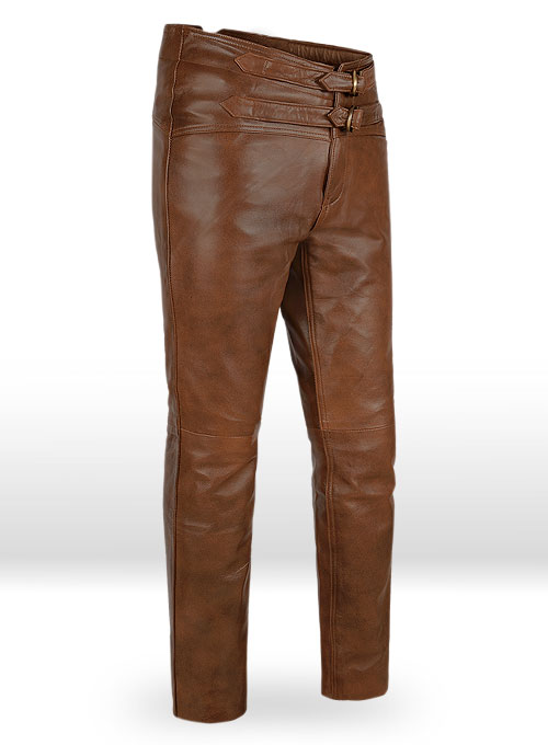mens tan leather pants