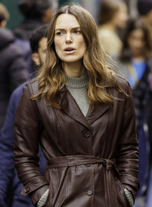 Keira Knightley Black Doves Leather Trench Coat