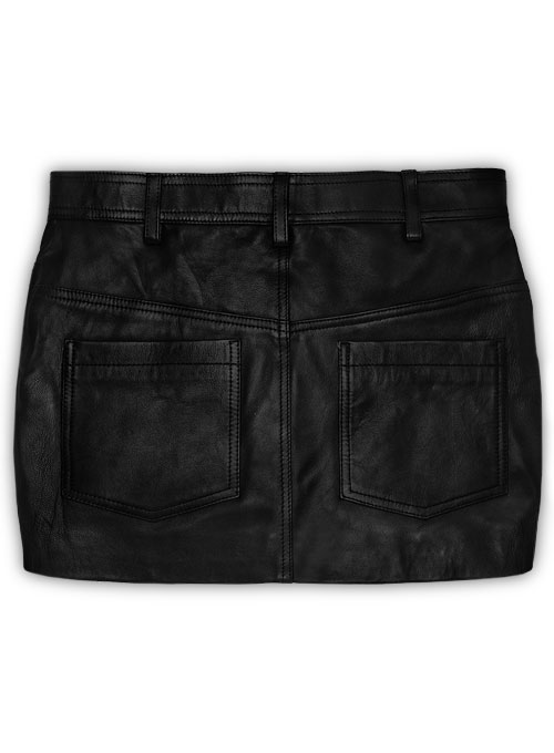 Leather Mini Skirt with Pockets