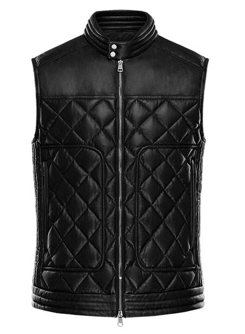 silver leather vest