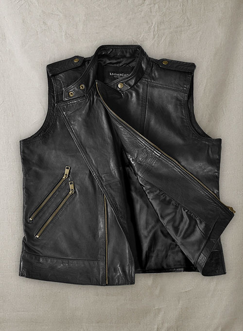 Leather Biker Vest # 313