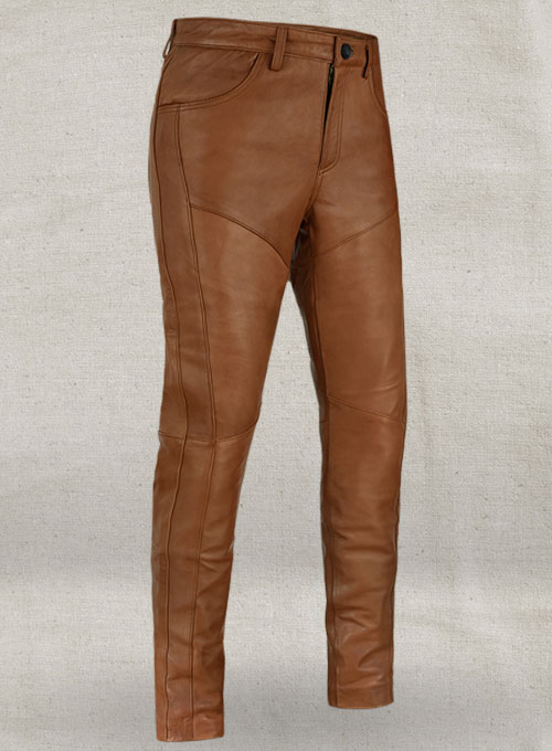 Log Cabin Brown Wax Noach Leather Pants