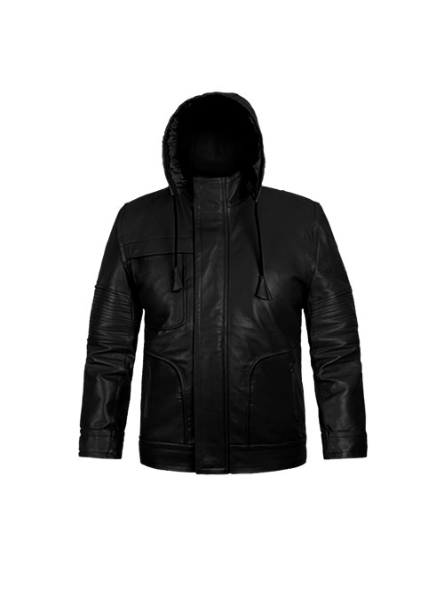 kids leather jacket with hood