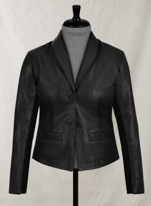 Modern Stretch Leather Blazer