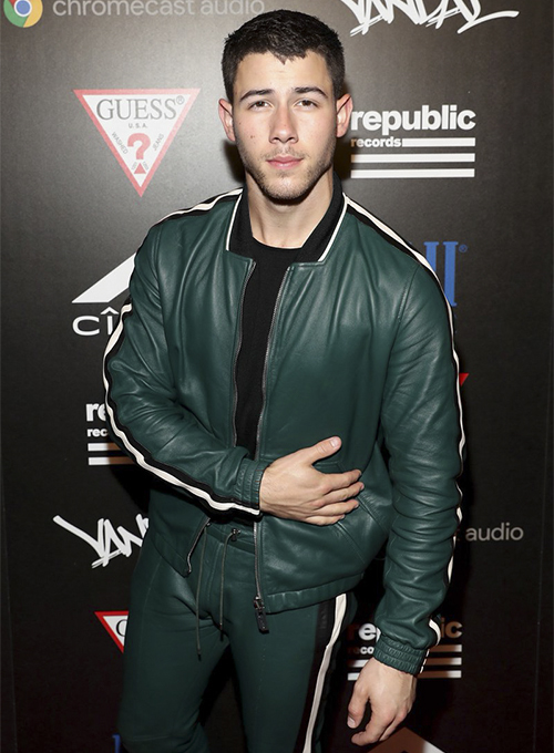 Nick Jonas MTV Video Music Awards Leather Jacket and Pants Set