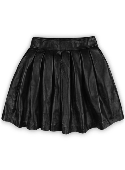 Pleated Leather Skirt