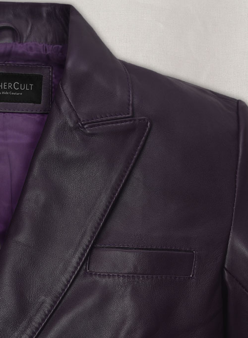 Purple Hampton Leather Blazer