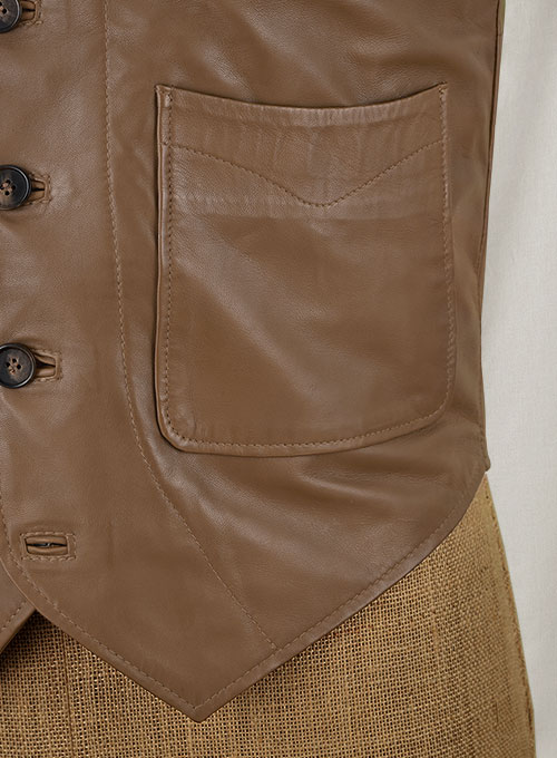 Shawl Lapel Leather Vest