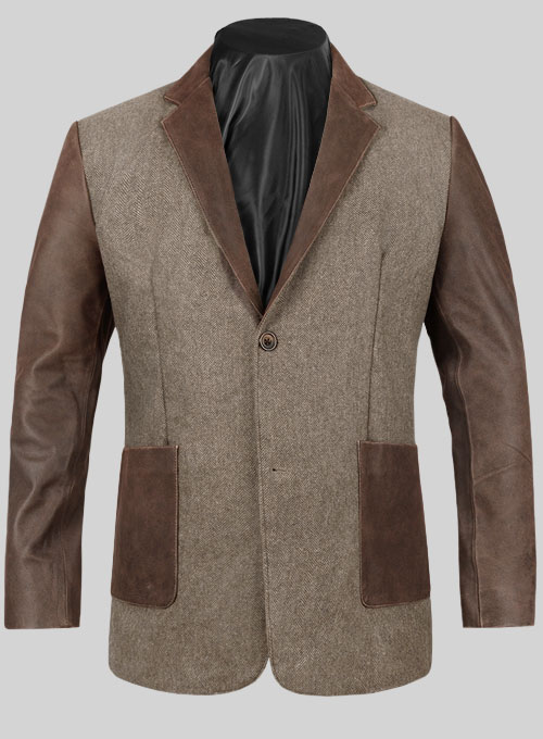 Tweed Leather Combo Blazer # 652