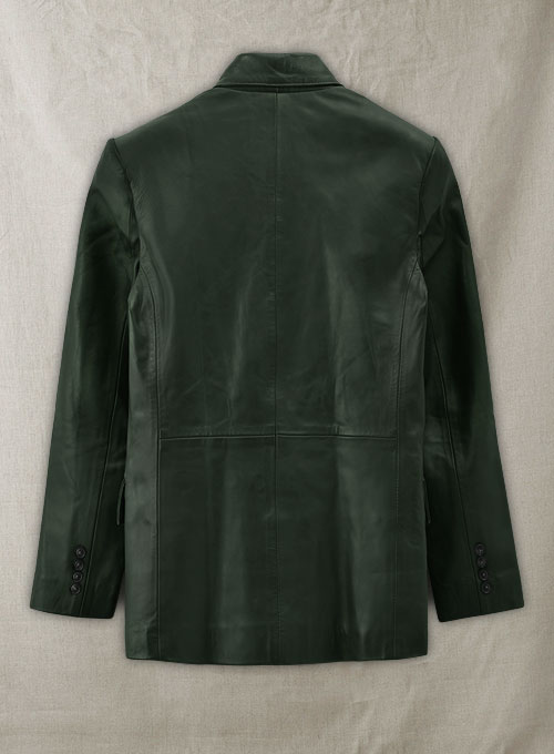 Vintage Green Leather Blazer