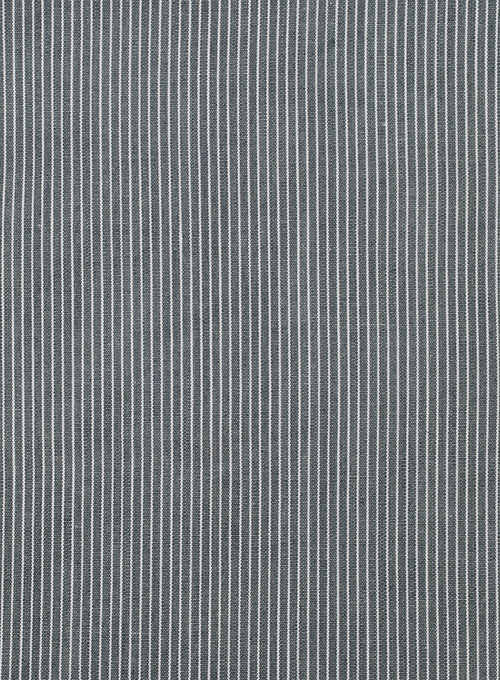 Classic Gray Pinstripe Cotton Shirt - Full Sleeves