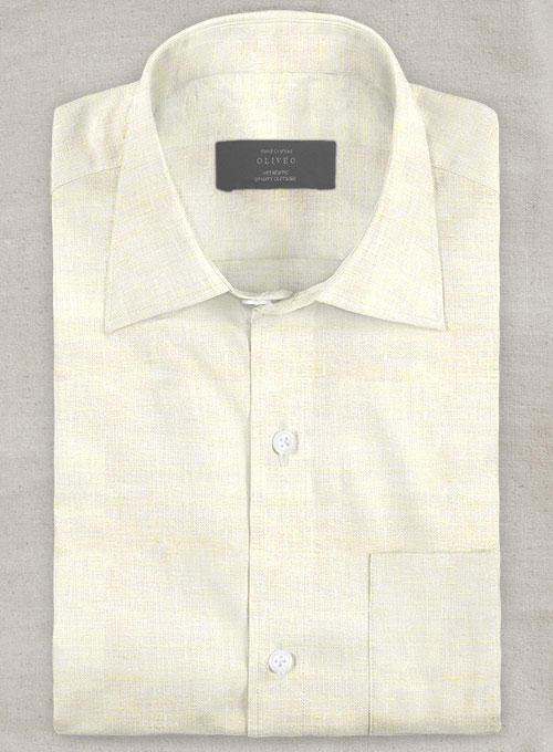 Dublin Cream Linen Shirt  - Half Sleeves