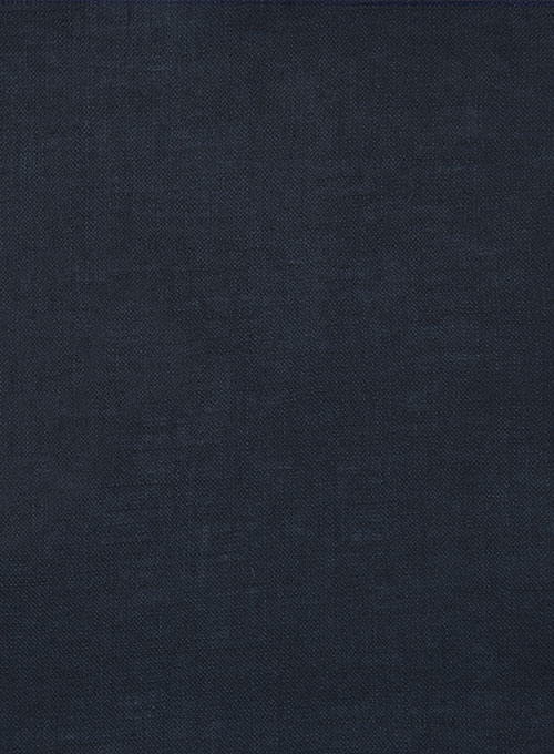 European Dark Blue Linen Shirt - Half Sleeves