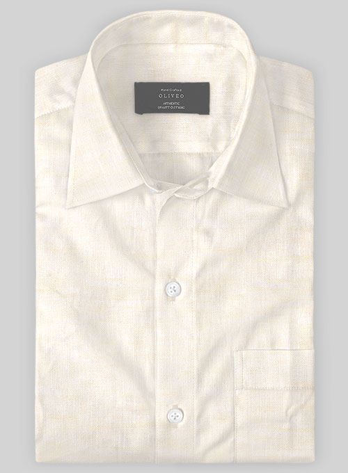 European Cream Linen Shirt - Half Sleeves