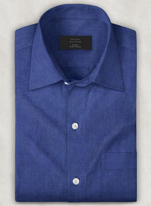 European Cruise Blue Linen Shirt  - Half Sleeves