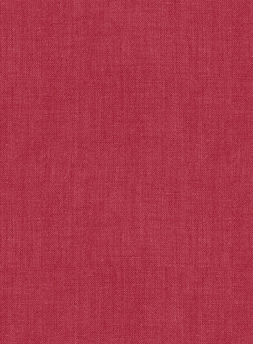 European Melon Red Linen Shirt - Half Sleeves