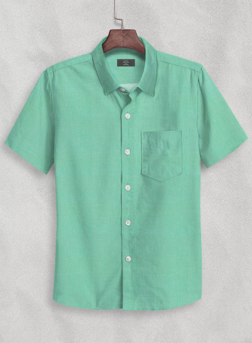 Fern Green Luxury Twill Shirt- Half Sleeves