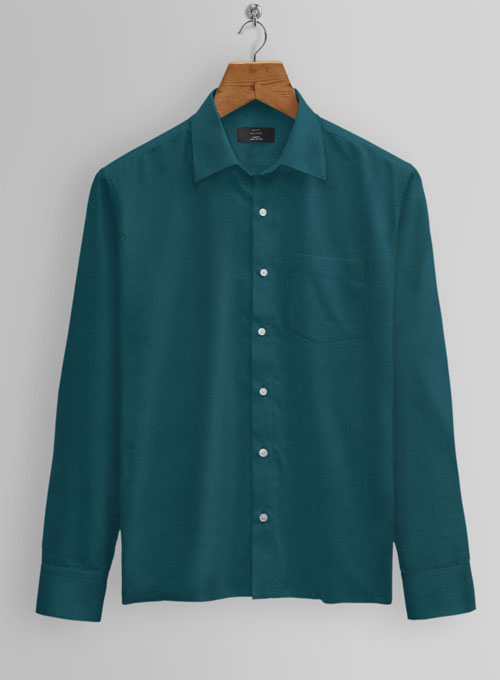 Giza Teal Cotton Shirt- Full Sleeves