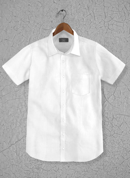 Italian Cotton Dobby Eghini White Shirt Half Sleeves Made To Measure Custom Jeans For Men Women Makeyourownjeans