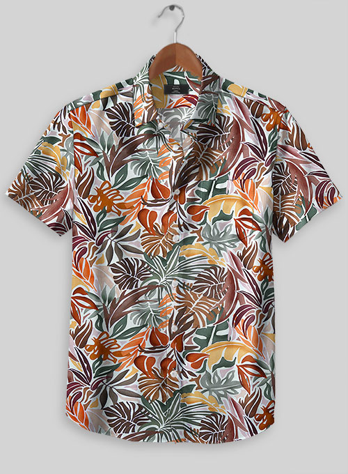 Italian Cotton Monstera Shirt- Half Sleeves