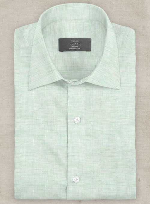 Dublin Mint Green Linen Shirt - Half Sleeves