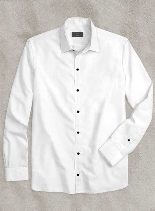 Plain Front White Tuxedo Shirt