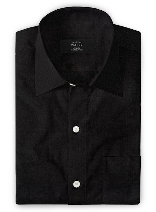 black linen shirt