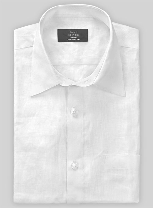 Pure White Linen Shirt - Full Sleeves