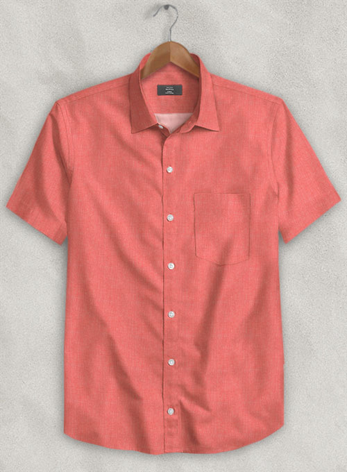 Red Luxury Twill Shirt - Half Sleeves