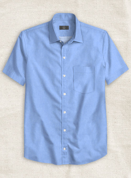 Sky Blue Luxury Twill Shirt- Half Sleeves