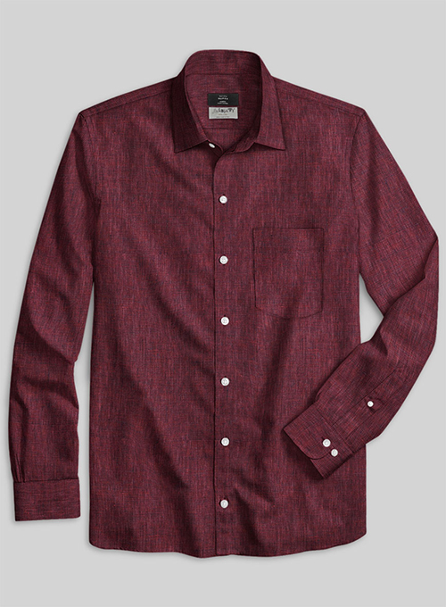 Solbiati Maroon Linen Shirt