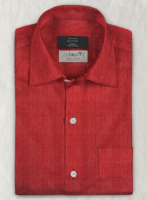 Solbiati Red Linen Shirt