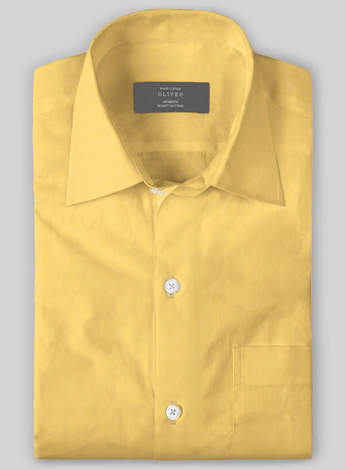 Yellow Stretch Twill Shirt - Half Sleeves