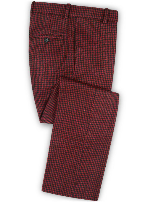 Big Houndstooth Red Tweed Suit