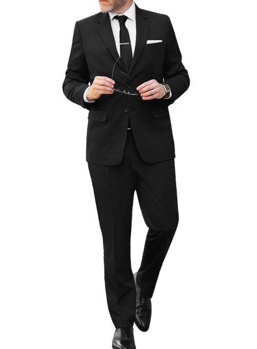 Black Merino Wool Suit : MakeYourOwnJeans®: Made To Measure Custom ...