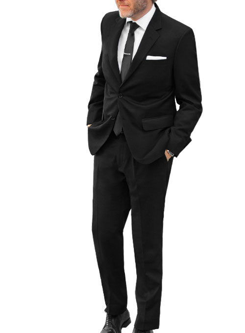 Black Merino Wool Suit : MakeYourOwnJeans®: Made To Measure Custom ...