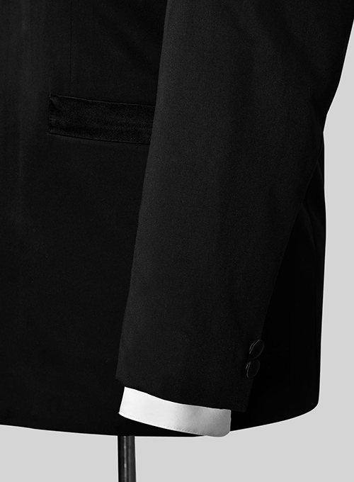 Black Terry Rayon Nehru Tuxedo Jacket