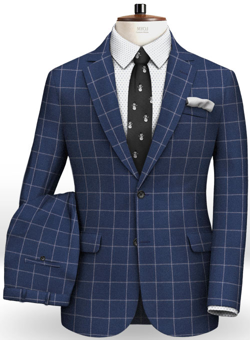Blue Windowpane Flannel Wool Suit : Made To Measure Custom Jeans For ...