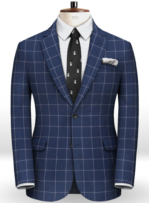 Blue Windowpane Flannel Wool Suit : Made To Measure Custom Jeans For ...