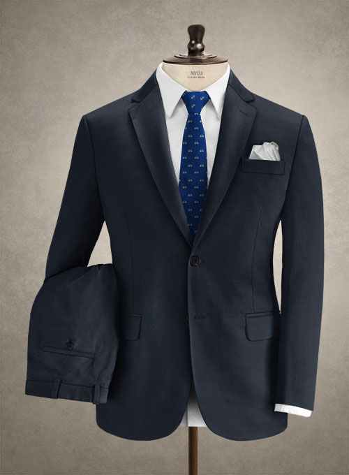 Caccioppoli Cotton Gabardine Navy Blue Suit : Made To Measure Custom ...