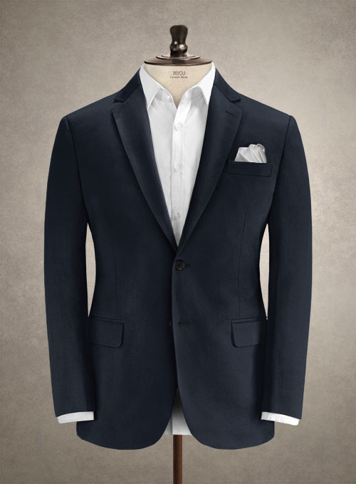 Caccioppoli Cotton Gabardine Navy Blue Suit