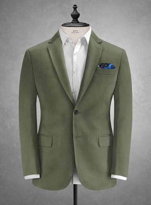 Caccioppoli Cotton Gabardine Myrtle Green Suit