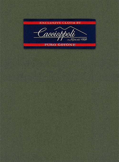 Caccioppoli Cotton Gabardine Oak Green Suit