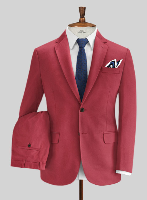 Caccioppoli Cotton Gabardine Tango Red Suit